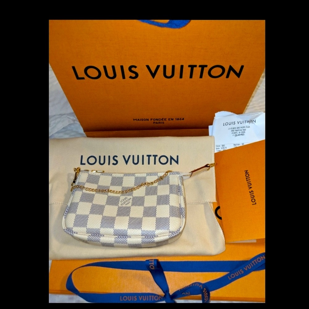 NWT ✨Louis Vuitton Damier Azur Mini Pochette - Picture 5 of 16